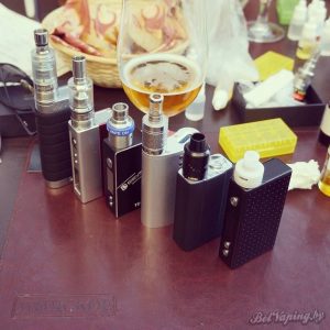 Боксмоды слева направо: IPV4, Innokin Disrupter, DOVPO TC-50, Vaporflask DNA, eVic VT, Cloupor GT