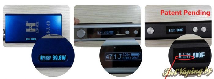 Термоконтроль: Hana Modz на DNA40D (слева), IPV4 на SX330V4S (в центре) и Cloupor GT (справа)