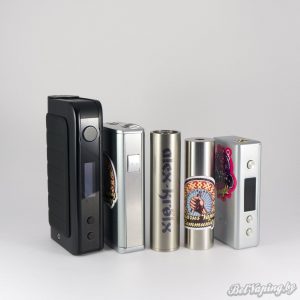 Слева направо: IPV4S 120W, Vanguard VTC-80, Tamerlan Tour V2, SMPL (клон), Cloupor Mini 30W