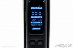 Экран Wismec Presa TC 100W в режиме вариватт с индикацией количества затяжек
