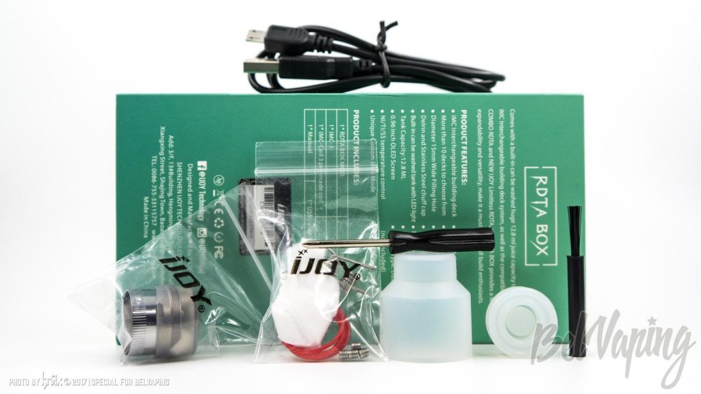 Комплектация iJoy RDTA BOX 200W TC