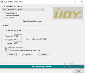 Обновление прошивки iJoy RDTA BOX 200W TC