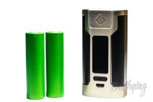 Размер Wismec Predator 228 в сравнении аккумуляторами 18650