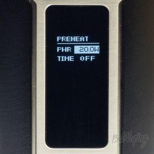 Режим преднагрева в боксмоде Wismec Predator 228