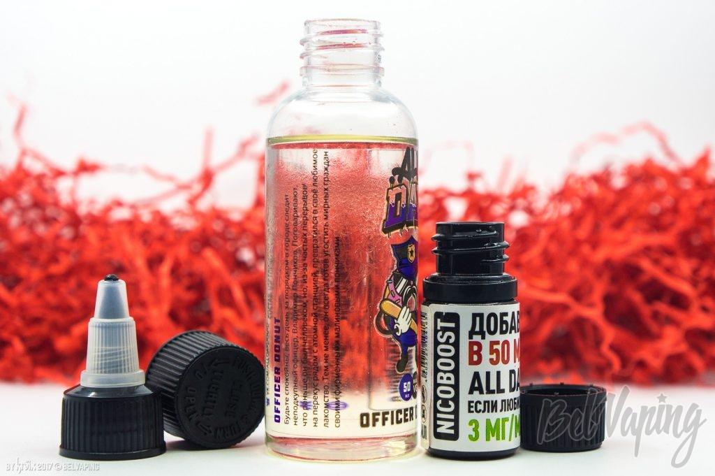 Добавление никобустера Vape Bomb в жидкость All Day