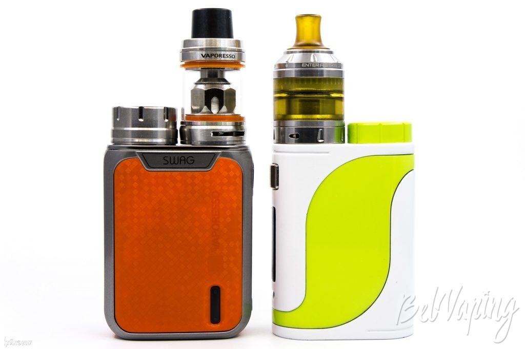 Сравнение SWAG 80W TC Box Mod (слева) и Eleaf iStick Pico 25