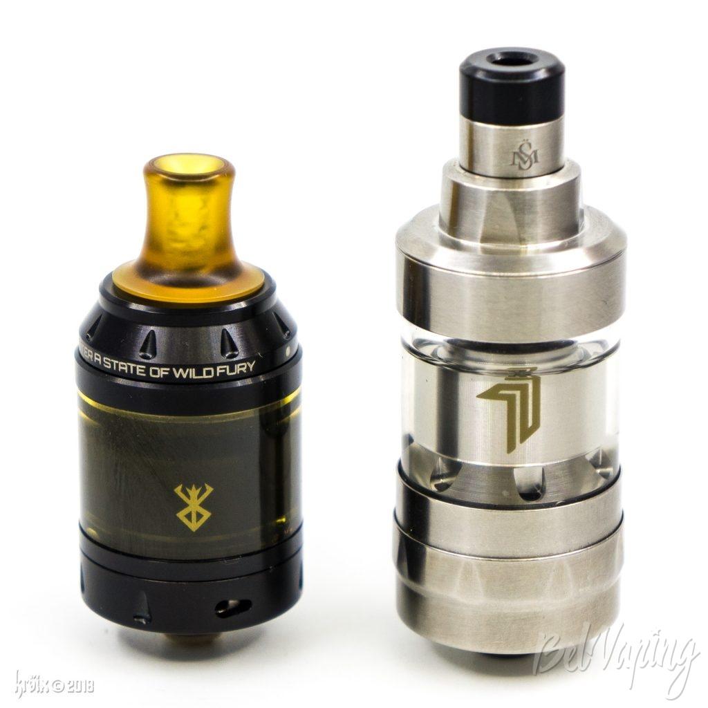 Berserker Mini MTL RTA 22мм (слева) и Kayfun Prime 22мм