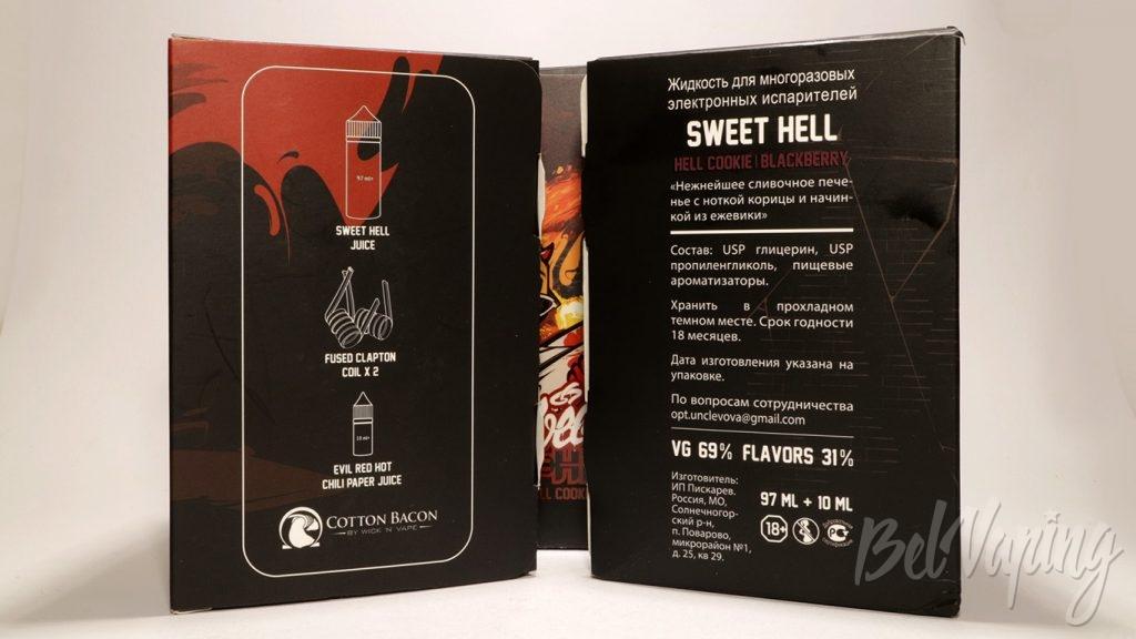 Жидкости SWEET HELL от Дяди Вовы - информация на упаковке