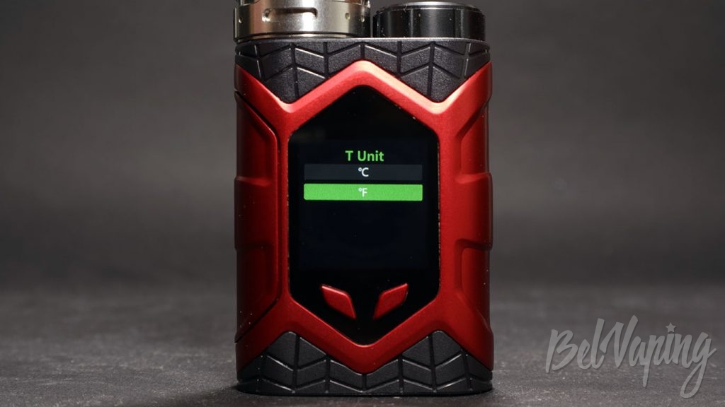 Vaptio WALL CRAWLER KIT - выбор отображаемой температуры