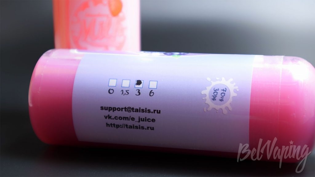 Жидкости Taisis Milk - информация на этикетке
