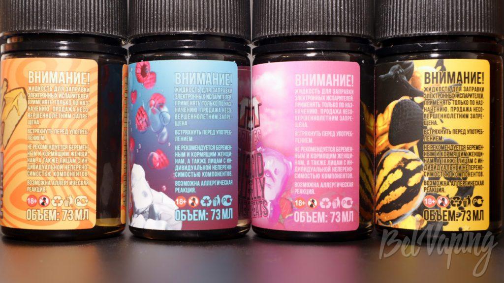 Жидкости Bill's e-liquid - информация на этикетке