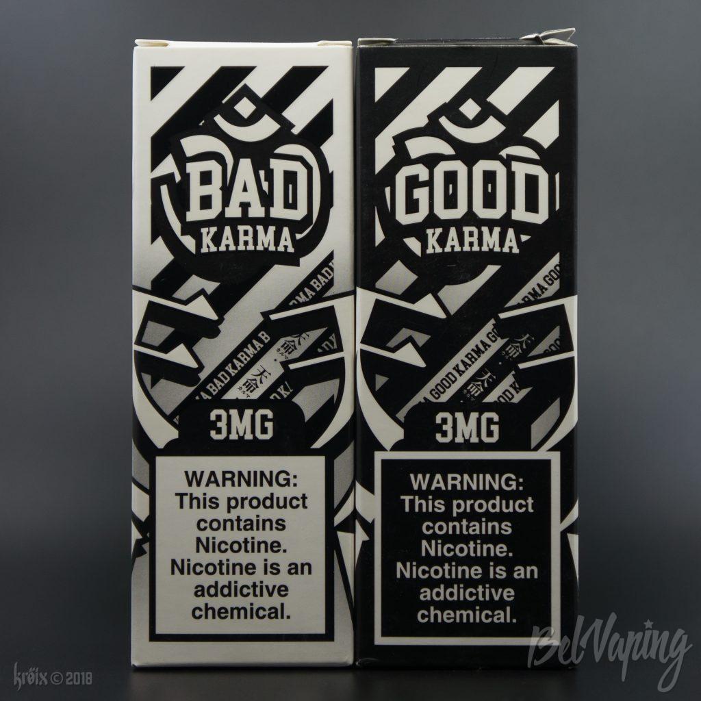 Упаковка жидкости Bad Karma и Good Karma