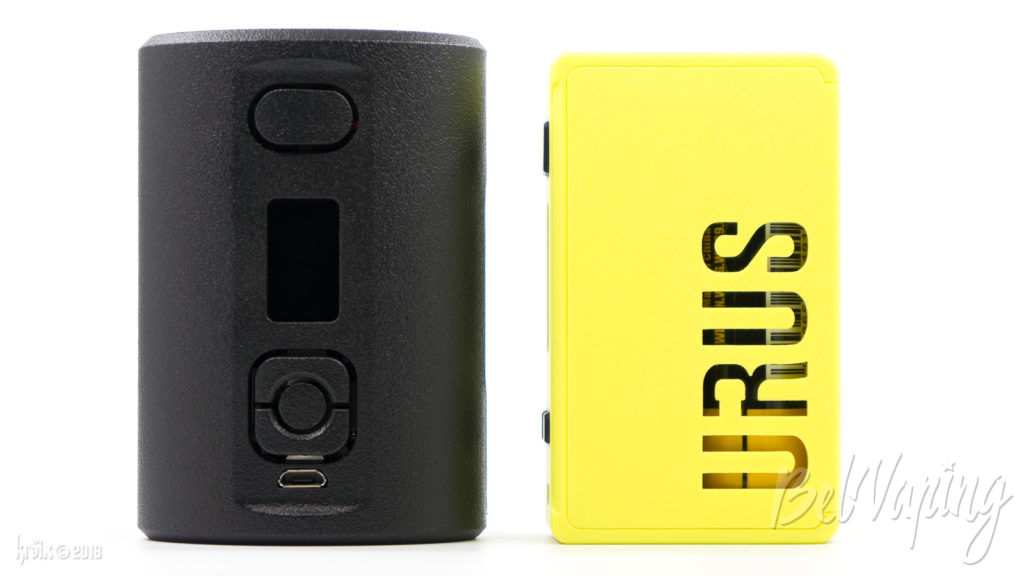 Сравнение размеров Boxer 200W Squonk Box Mod SXK и Hugo Vapor URUS