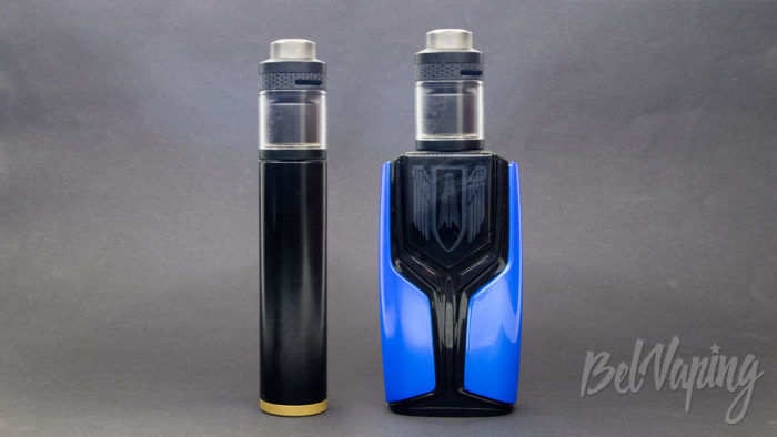 Wotofo SERPENT ELEVATE RTA - внешний вид на разных батарейных блоках