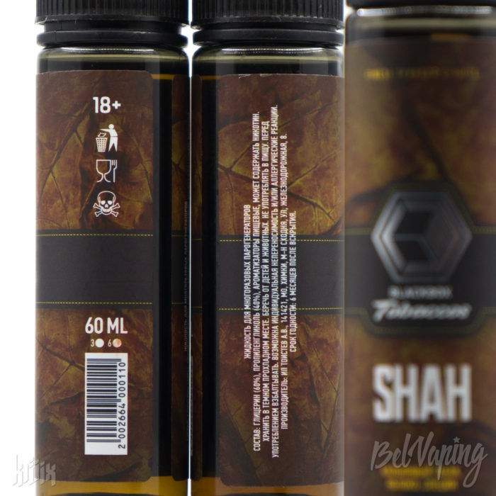 Этикетка жидкости Blackbox Tobaccos