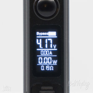Экран боксмода Topside Squonk Mod в режиме варивольт