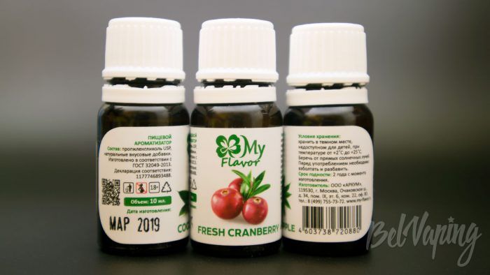 Ароматизаторы MY FLAVOR - информация на этикетке