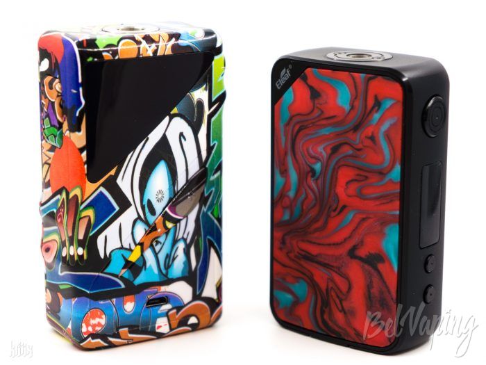 Сравнение габаритов Smoant Taggerz TC Kit (слева) и Eleaf iStick Mix