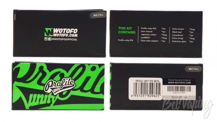 Wotofo PROFILE UNITY RTA - упаковка