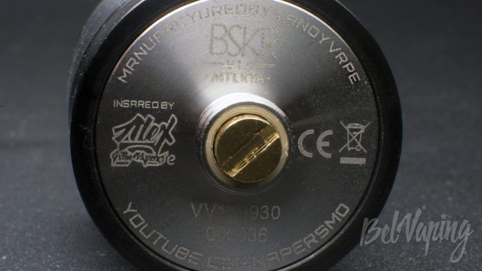 Клон BSKR 1.5 MTL RTA - надписи на дне