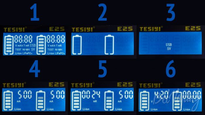 Tesiyi E2S. - информация на экране