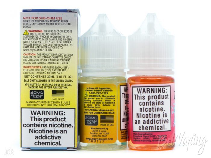 Тара и упаковка жидкости Zenith Salts