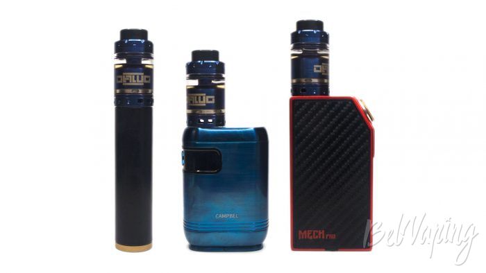 Клон DAWG RTA - внешний вид на разных батарейных блоках