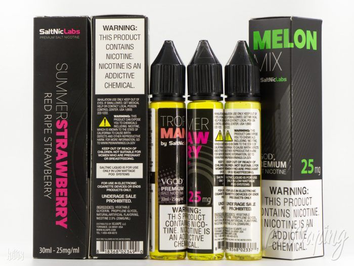 Упаковка, тара и этикетка жидкости VGOD SaltNic eLiquid