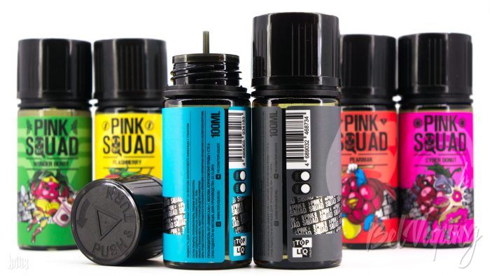 Тара и этикетка жидкости Pink Squad от Top Liquid