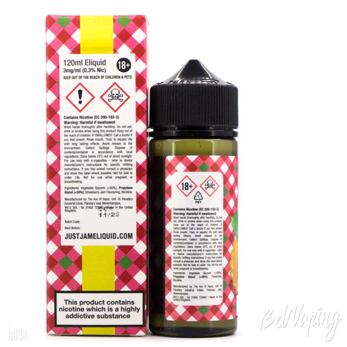 Упаковка и этикетка жидкости Berry Shortbread Cookie 120ml by Just Jam E-Liquid