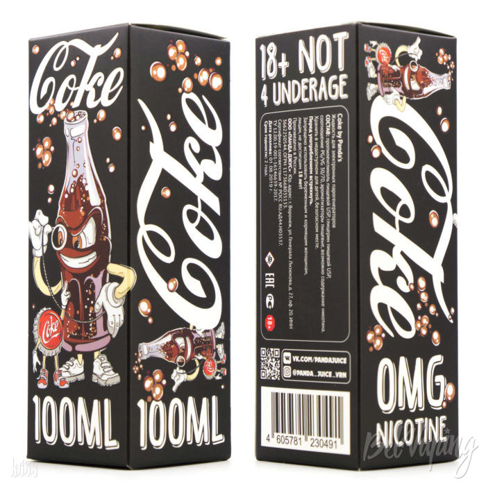 Упаковка жидкости Coke от Panda's Juice