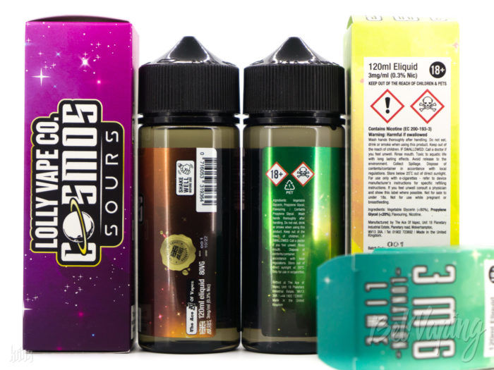 Этикетка жидкости Lolly Vape Co. Cosmos Sours