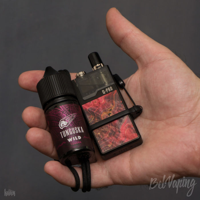 Размеры Lost Vape Orion Q-PRO в руке