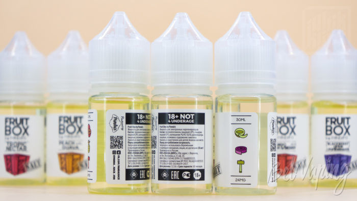 Тара и этикетка жидкости Fruit Box Salt от Panda’s Juice