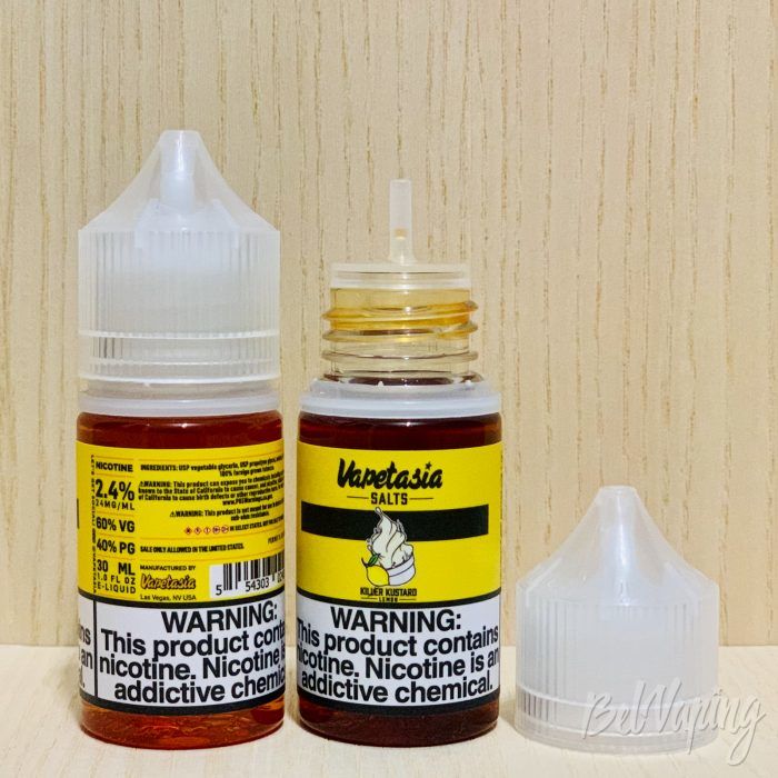 Тара и этикетка жидкости Killer Kustard от Vapetasia Salts