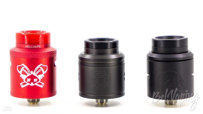 Сравнение размеров (слева направо): Dead Rabbit V2, Druga V2 RDA и C2MNT RDA
