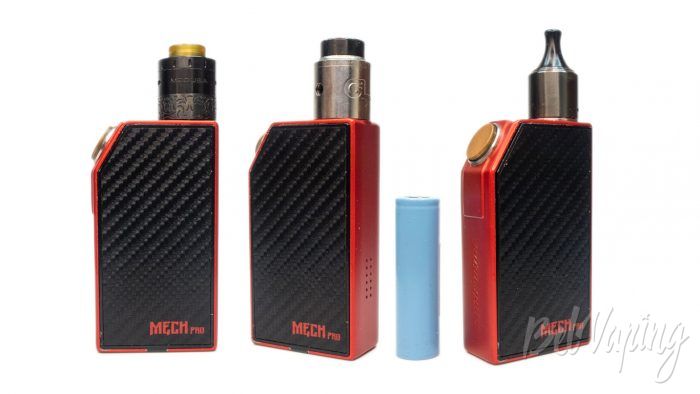 Geek Vape MECH PRO - вид с разными испарителями