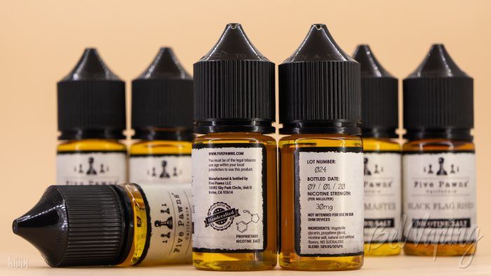 Этикетка жидкости Five Pawns Nicotine Salts
