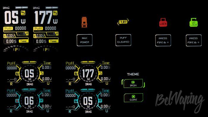 Voopoo DRAG MAX - интерфейс