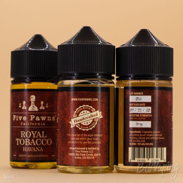 Этикетка жидкости Five Pawns Tobacco Series