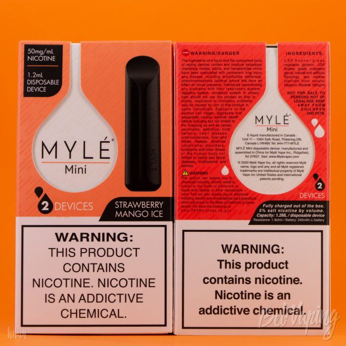 Упаковка MYLE Mini Disposable Kit спереди и сзади