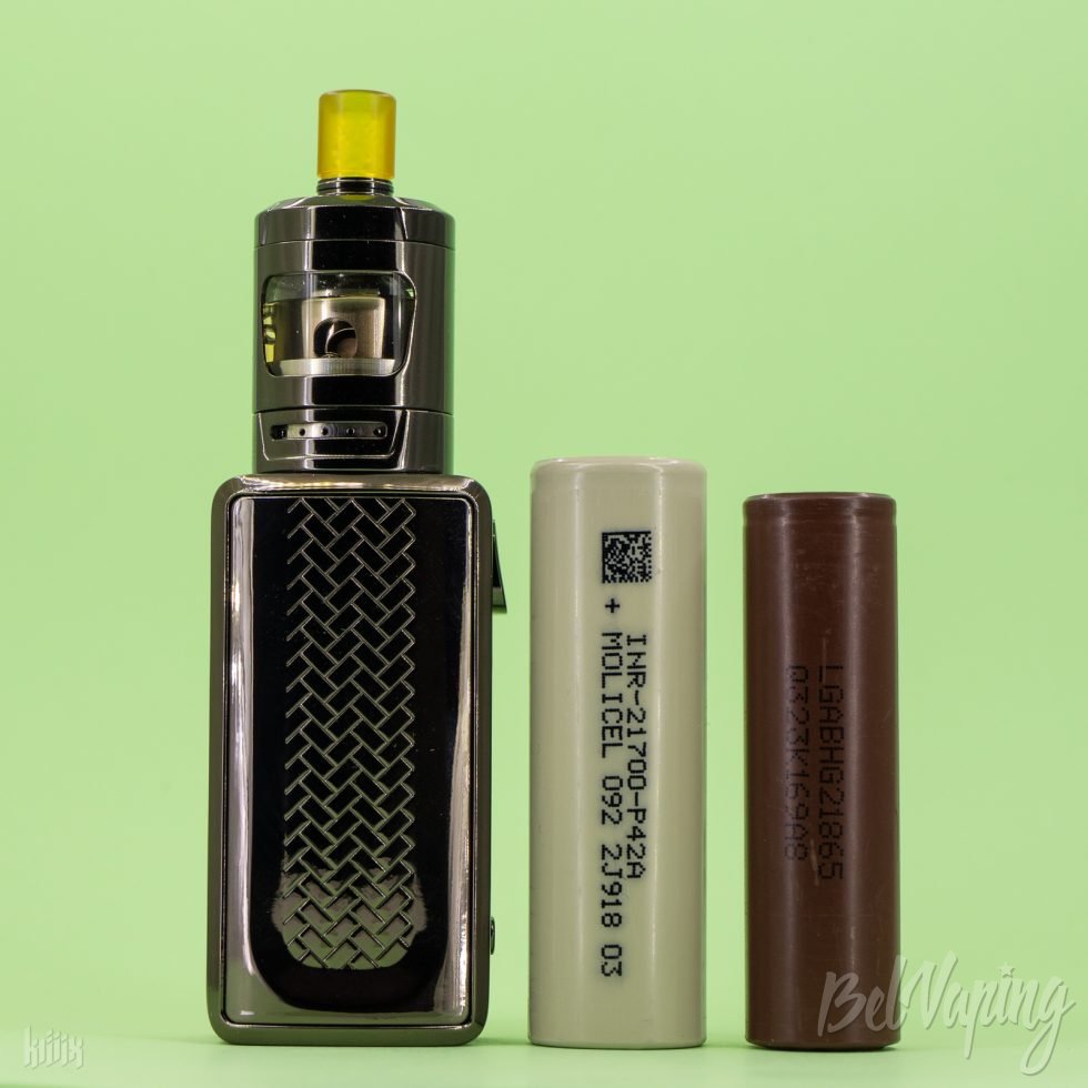 Сравнение размеров: Eleaf iStick S80 Kit с аккумуляторами 21700 и 18650