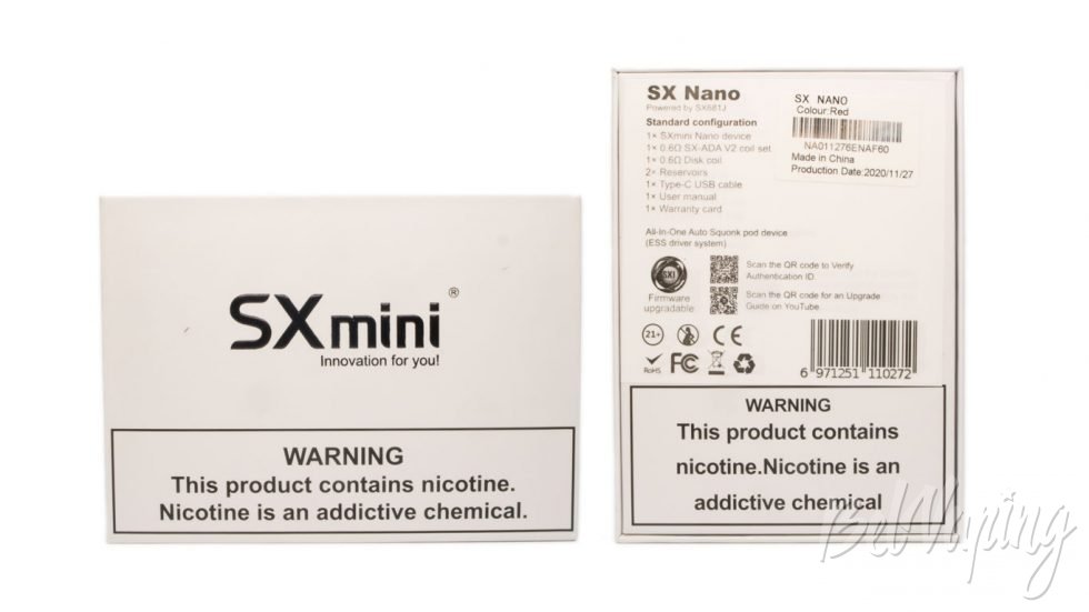 SX Nano - AIO Auto Squonk от YiHi SXmini - упаковка