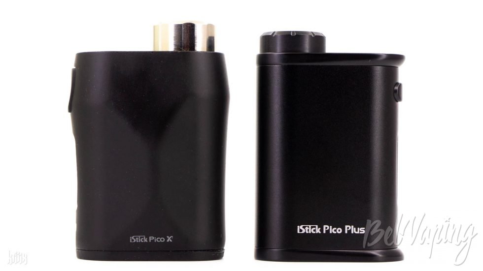 Сравнение размеров: iStick Pico X (слева) и iStick Pico Plus