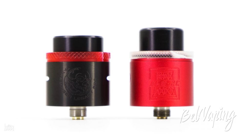 Сравнение Tannhauser Legacy RDA V1.8 и Tannhauser Gate RDA V1.4 с юбкой от Прогресс RDA V1.7