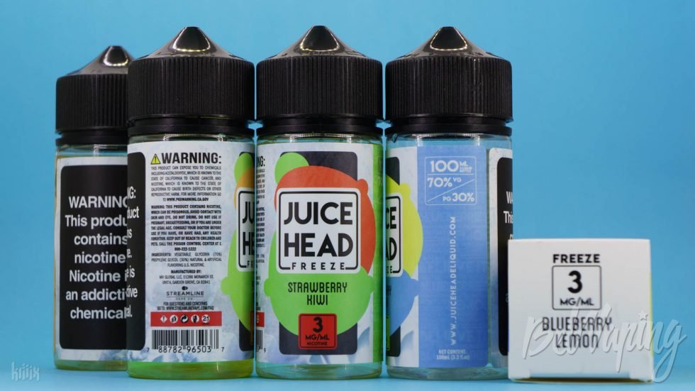 Тара и этикетка жидкости Juice Head Freeze Eliquid от Streamline