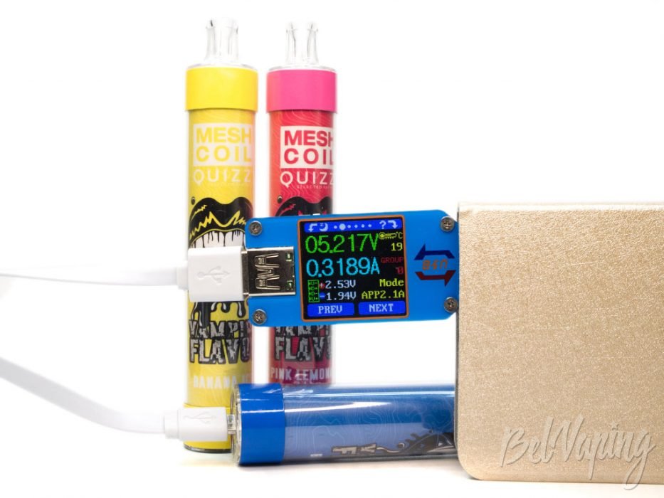 Одноразки QUIZZ 4000 RGB - процесс зарядки