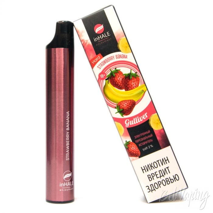 Обзор одноразок inHALE GULLIVER от VapeImport - вкус STRAWBERRY BANANA
