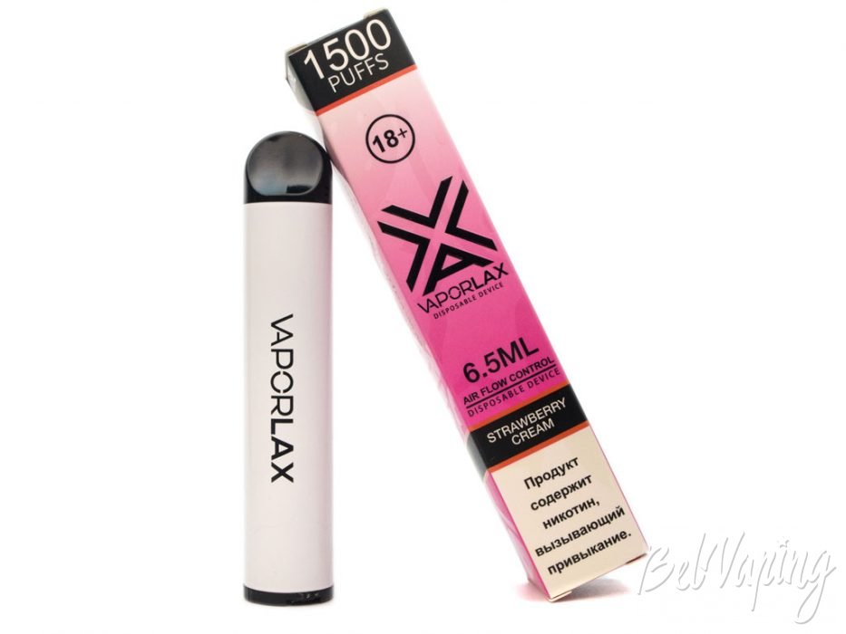 Одноразки VAPORLAX 1500 - вкус STRAWBERRY CREAM