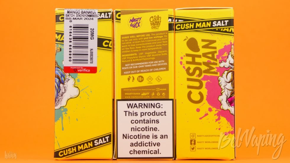 Упаковка жидкости CUSHMAN SALT от Nasty Juice